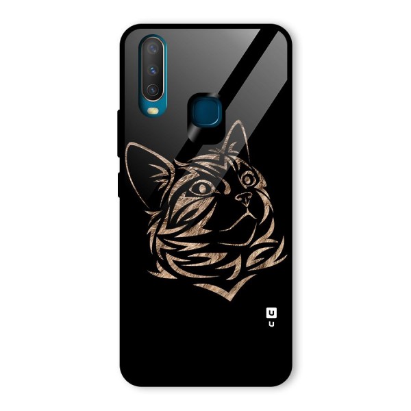 Tribal Cat Glass Back Case for Vivo Y12