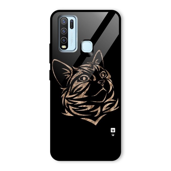 Tribal Cat Glass Back Case for Vivo Y30