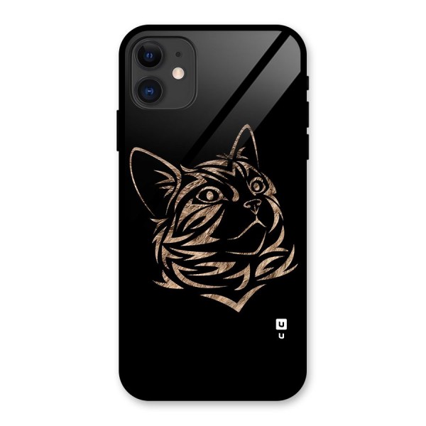 Tribal Cat Glass Back Case for iPhone 11