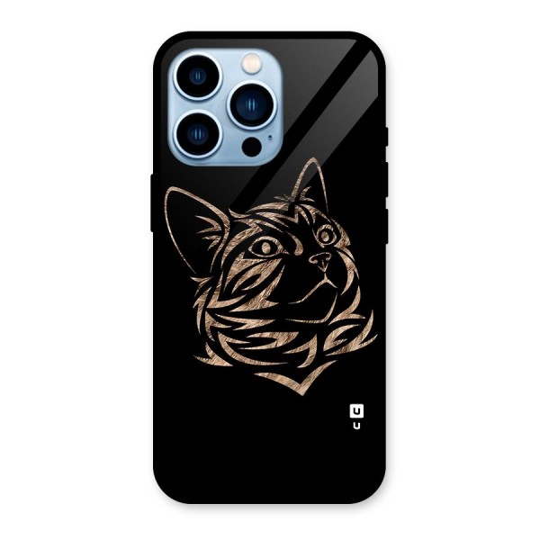 Tribal Cat Glass Back Case for iPhone 13 Pro