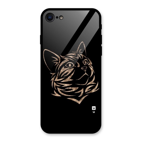 Tribal Cat Glass Back Case for iPhone 8