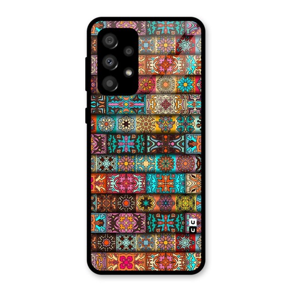 Tribal Seamless Pattern Vintage Decorative Glass Back Case for Galaxy A32