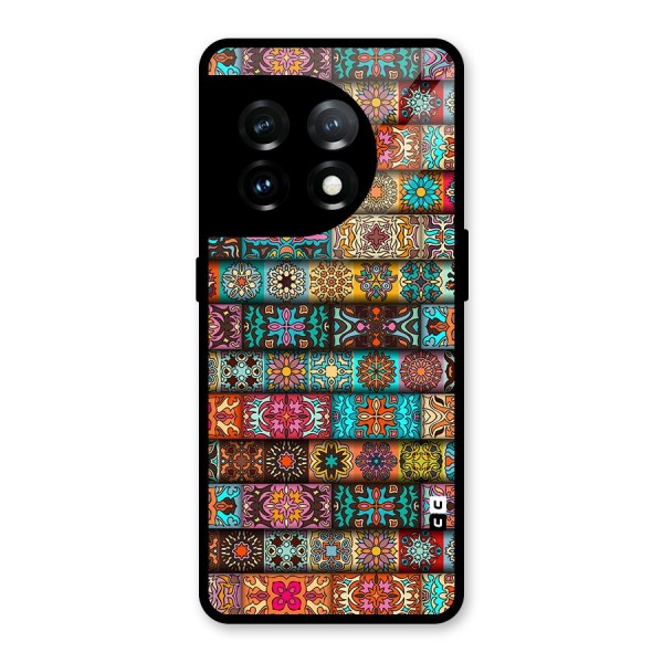 Tribal Seamless Pattern Vintage Decorative Glass Back Case for OnePlus 11
