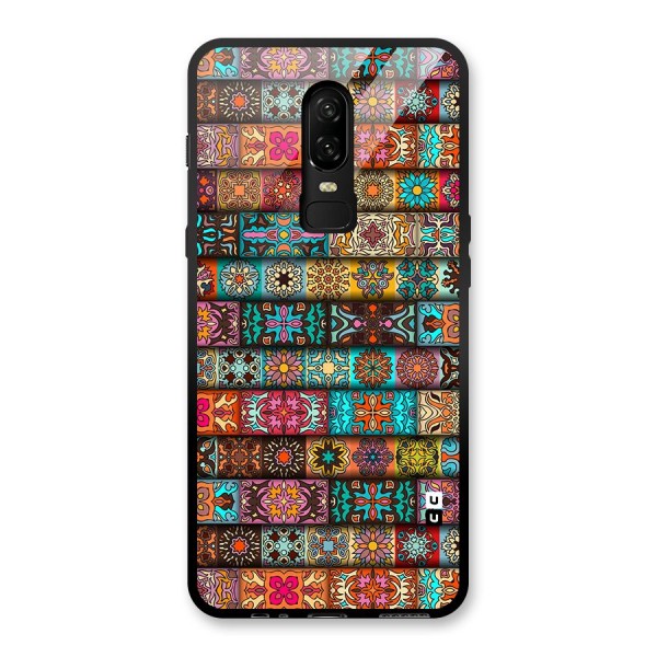 Tribal Seamless Pattern Vintage Decorative Glass Back Case for OnePlus 6