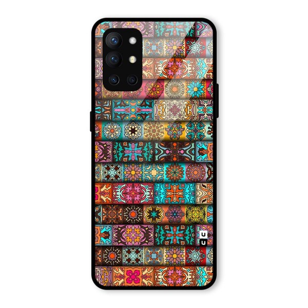 Tribal Seamless Pattern Vintage Decorative Glass Back Case for OnePlus 9R