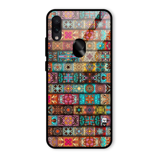 Tribal Seamless Pattern Vintage Decorative Glass Back Case for Redmi Note 7S