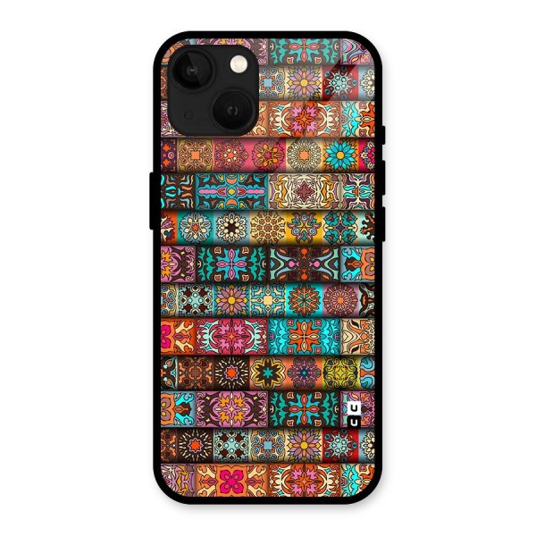 Tribal Seamless Pattern Vintage Decorative Glass Back Case for iPhone 13