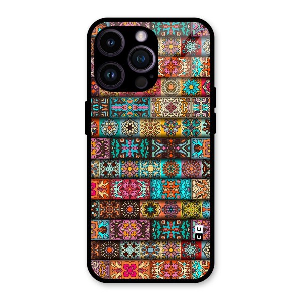 Tribal Seamless Pattern Vintage Decorative Glass Back Case for iPhone 14 Pro Max