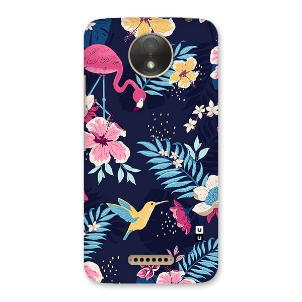 Tropical Flamingo Pattern Back Case for Moto C Plus