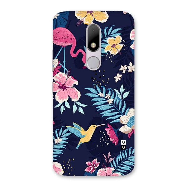 Tropical Flamingo Pattern Back Case for Moto M