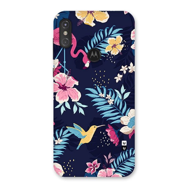 Tropical Flamingo Pattern Back Case for Motorola One Power