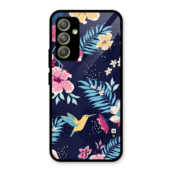 Tropical Flamingo Pattern Glass Back Case for Galaxy A54