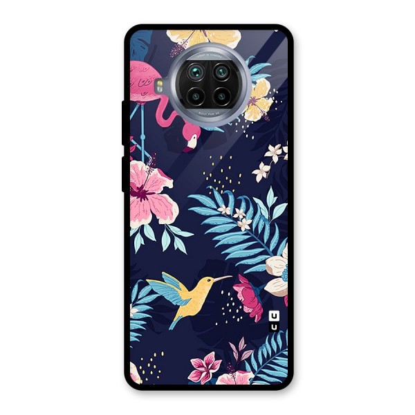 Tropical Flamingo Pattern Glass Back Case for Mi 10i