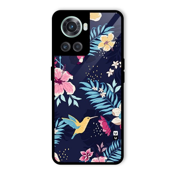 Tropical Flamingo Pattern Glass Back Case for OnePlus 10R