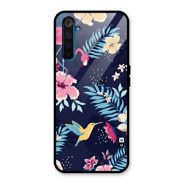 Tropical Flamingo Pattern Glass Back Case for Realme 6 Pro