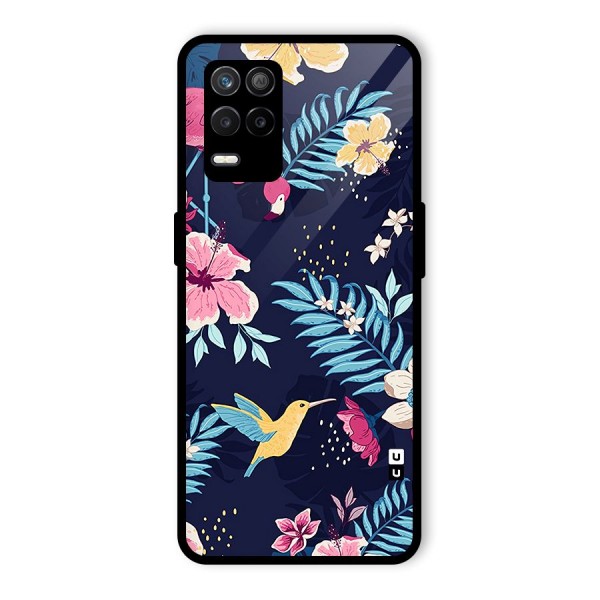 Tropical Flamingo Pattern Glass Back Case for Realme 9 5G