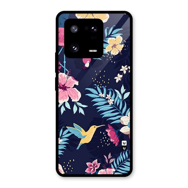 Tropical Flamingo Pattern Glass Back Case for Xiaomi 13 Pro