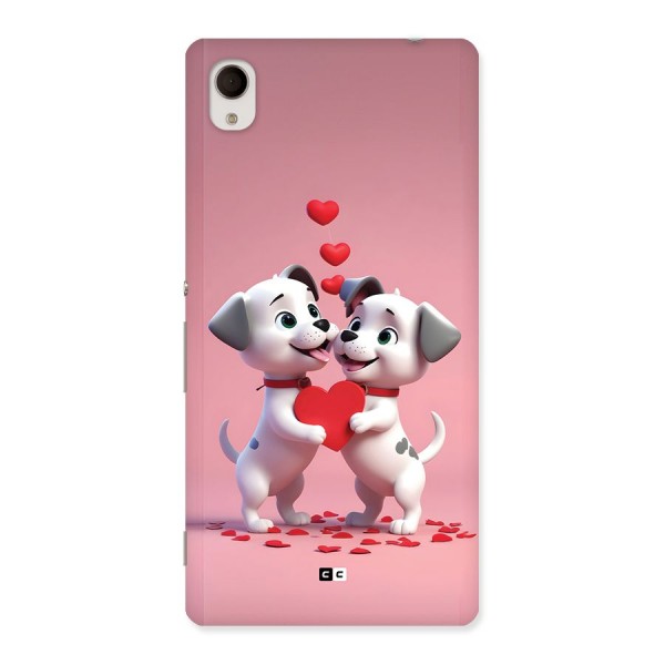 Two Puppies Together Back Case for Xperia M4 Aqua