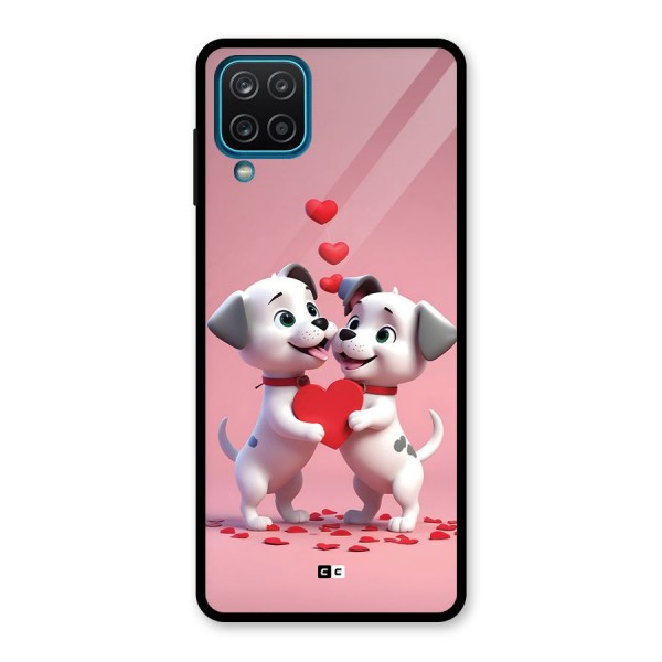 Two Puppies Together Glass Back Case for Galaxy A12