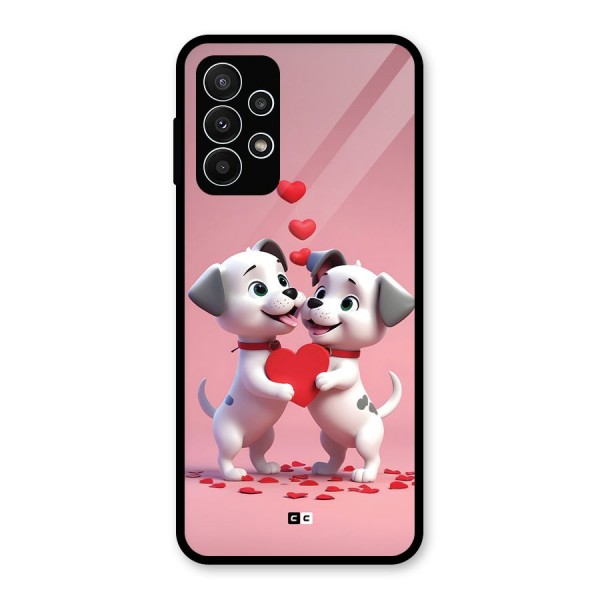 Two Puppies Together Glass Back Case for Galaxy A23