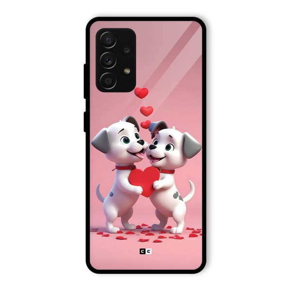 Two Puppies Together Glass Back Case for Galaxy A53 5G