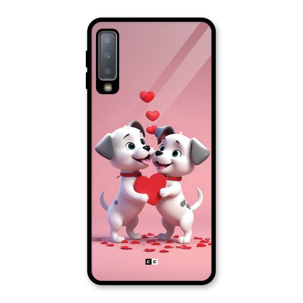 Two Puppies Together Glass Back Case for Galaxy A7 (2018)