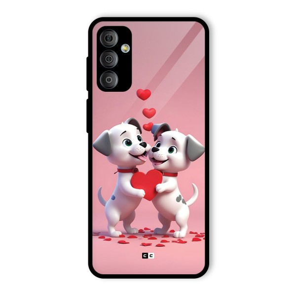 Two Puppies Together Glass Back Case for Galaxy F23