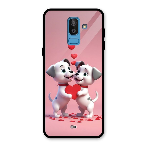 Two Puppies Together Glass Back Case for Galaxy J8