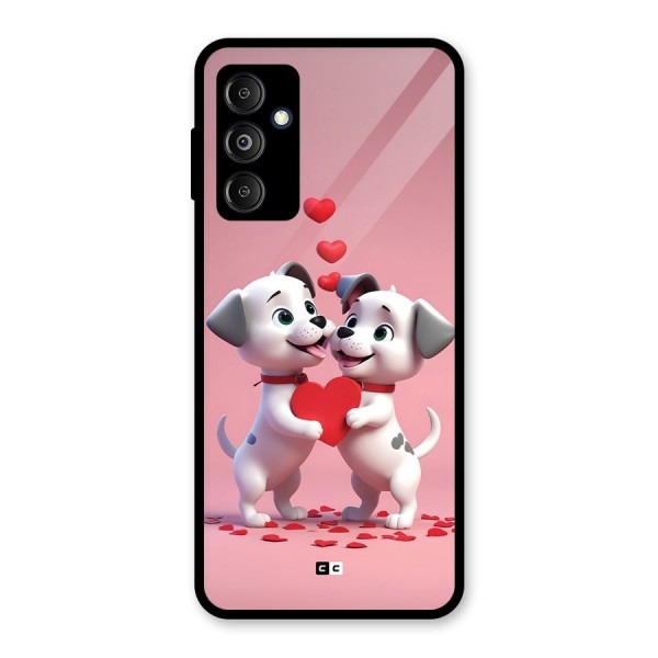 Two Puppies Together Glass Back Case for Galaxy M14 5G