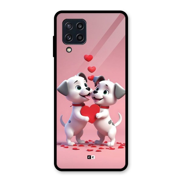 Two Puppies Together Glass Back Case for Galaxy M32