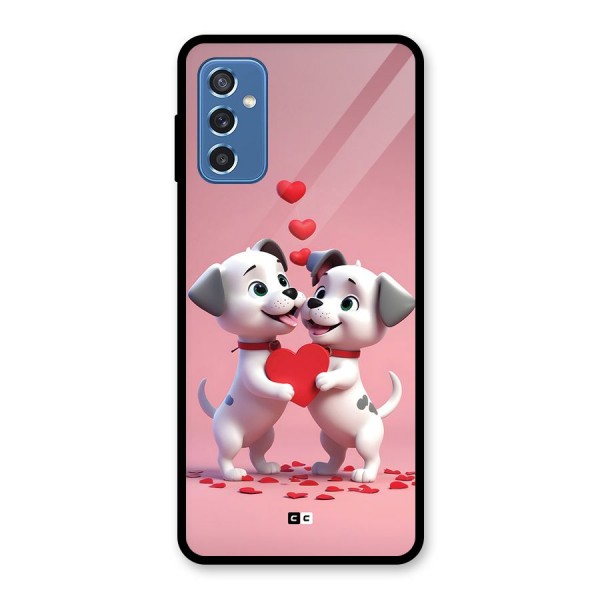 Two Puppies Together Glass Back Case for Galaxy M52 5G