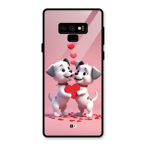 Two Puppies Together Glass Back Case for Galaxy Note 9