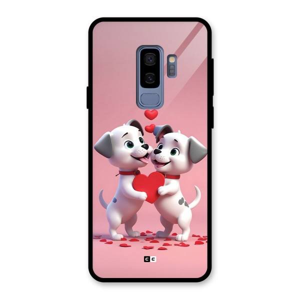 Two Puppies Together Glass Back Case for Galaxy S9 Plus