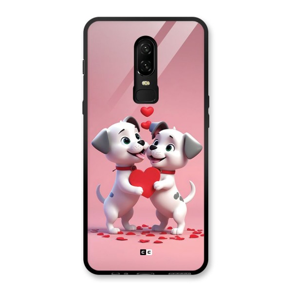 Two Puppies Together Glass Back Case for OnePlus 6