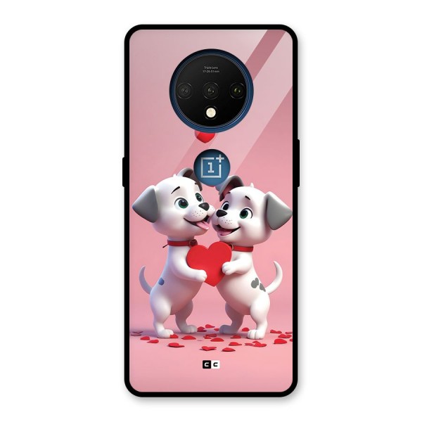 Two Puppies Together Glass Back Case for OnePlus 7T