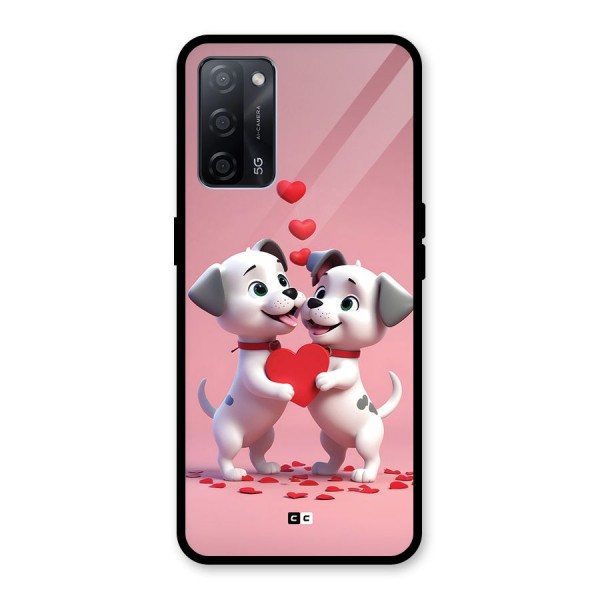 Two Puppies Together Glass Back Case for Oppo A53s 5G