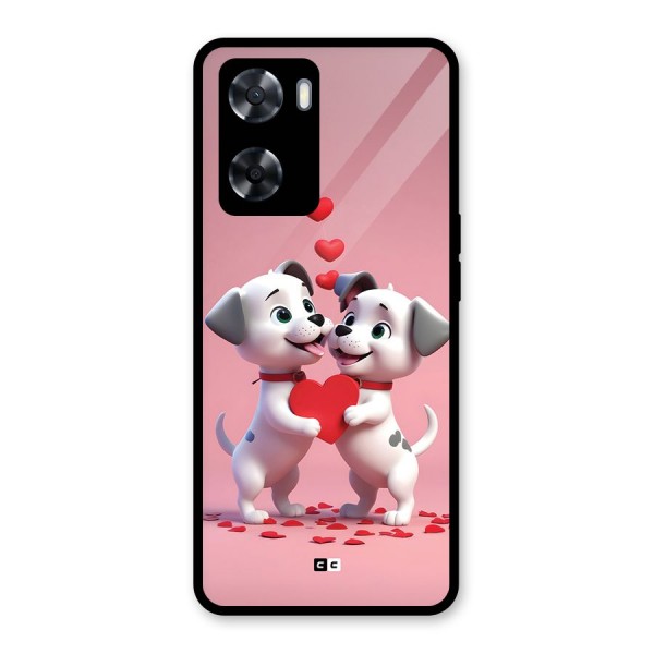 Two Puppies Together Glass Back Case for Oppo A57 2022