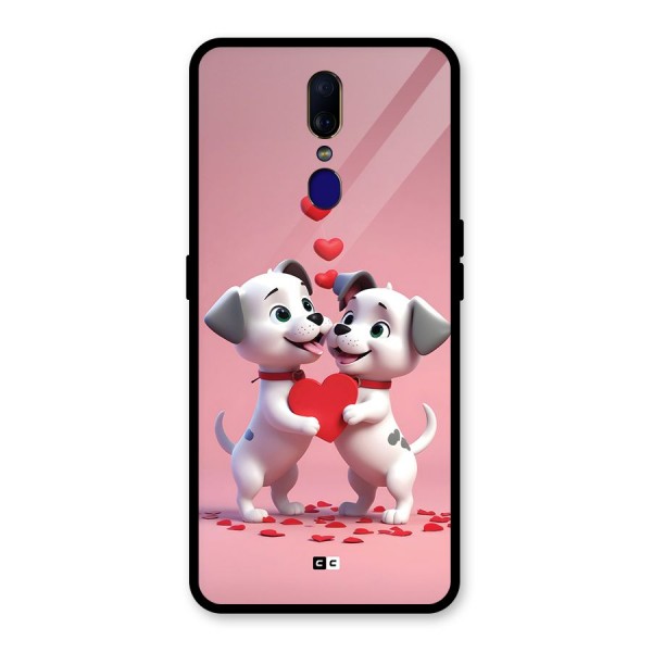 Two Puppies Together Glass Back Case for Oppo F11