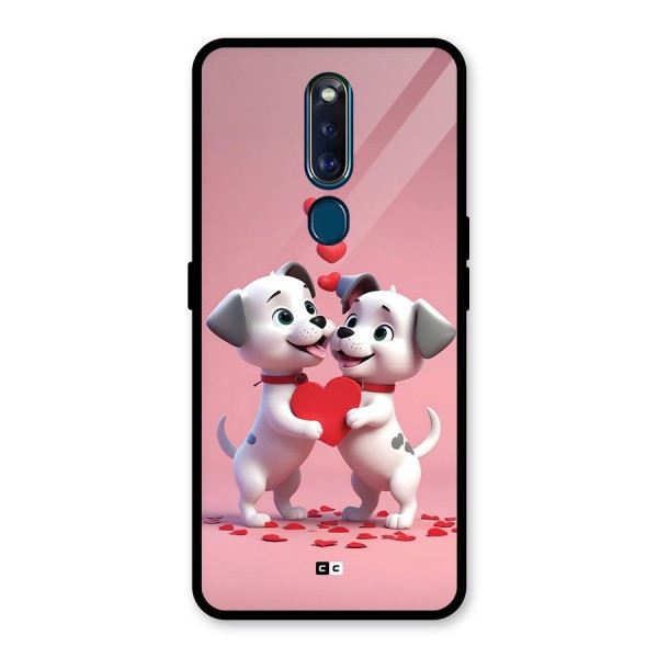 Two Puppies Together Glass Back Case for Oppo F11 Pro