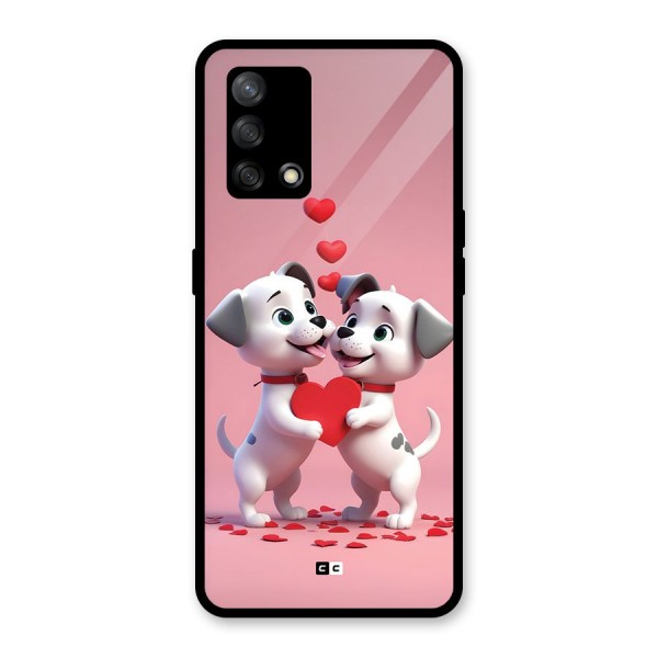 Two Puppies Together Glass Back Case for Oppo F19