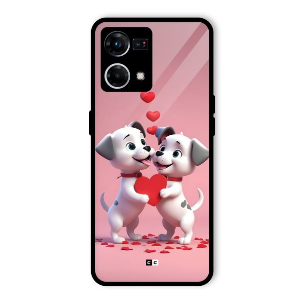 Two Puppies Together Glass Back Case for Oppo F21 Pro 4G