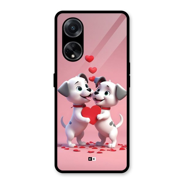 Two Puppies Together Glass Back Case for Oppo F23