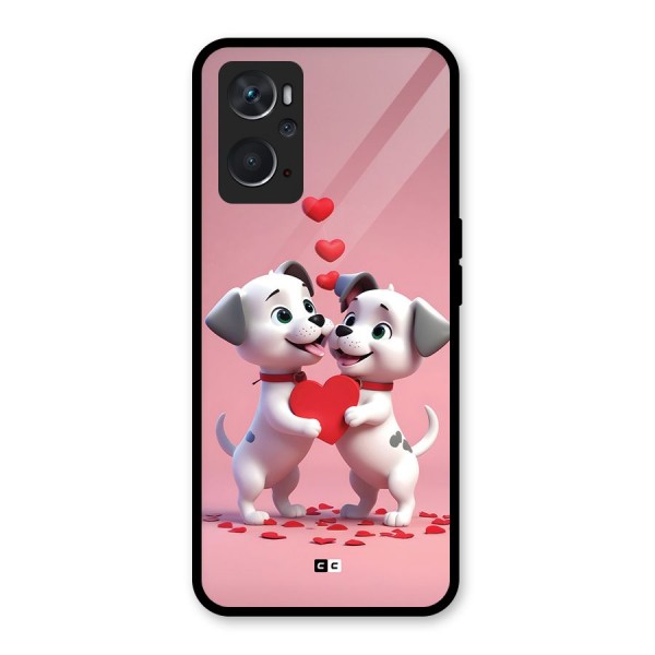 Two Puppies Together Glass Back Case for Oppo K10 4G