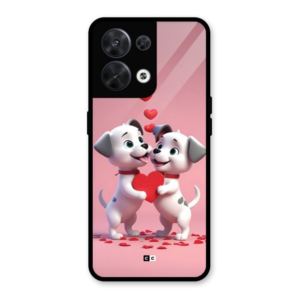 Two Puppies Together Glass Back Case for Oppo Reno8 5G