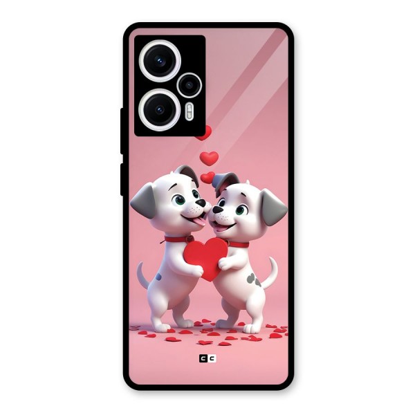 Two Puppies Together Glass Back Case for Poco F5