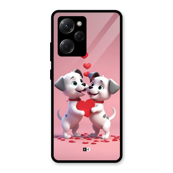 Two Puppies Together Glass Back Case for Poco X5 Pro