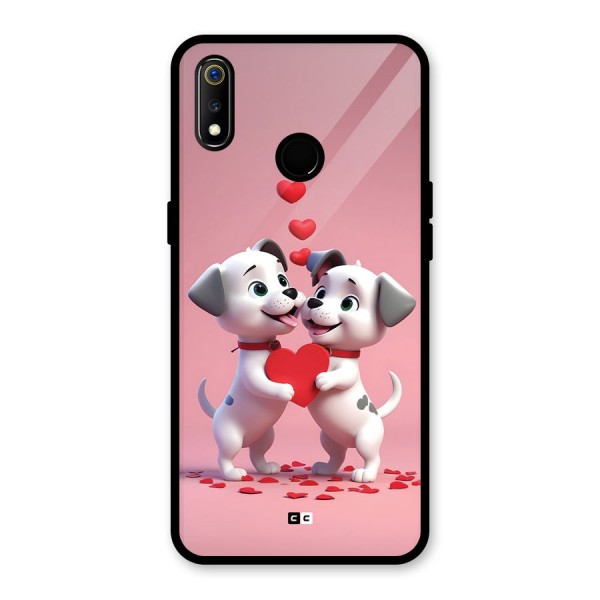 Two Puppies Together Glass Back Case for Realme 3