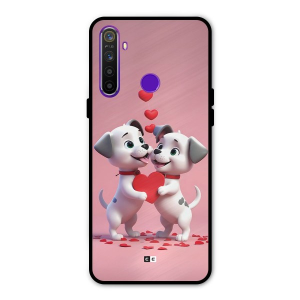 Two Puppies Together Glass Back Case for Realme 5s