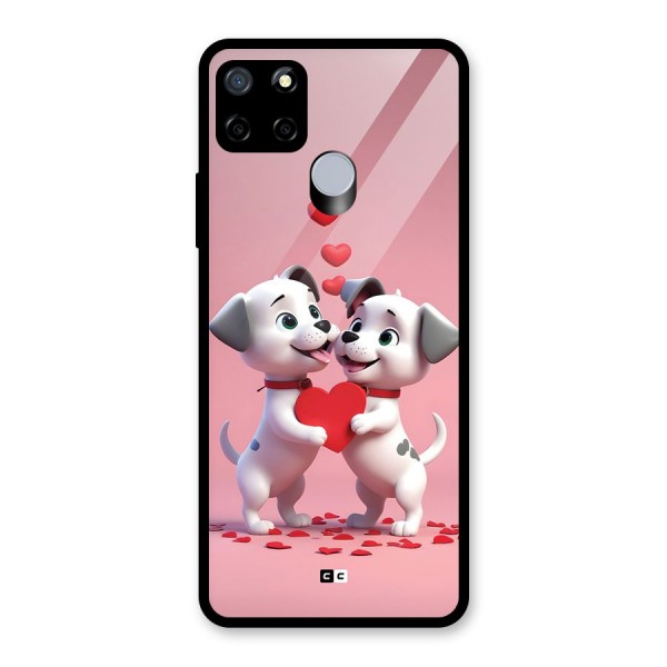 Two Puppies Together Glass Back Case for Realme C15