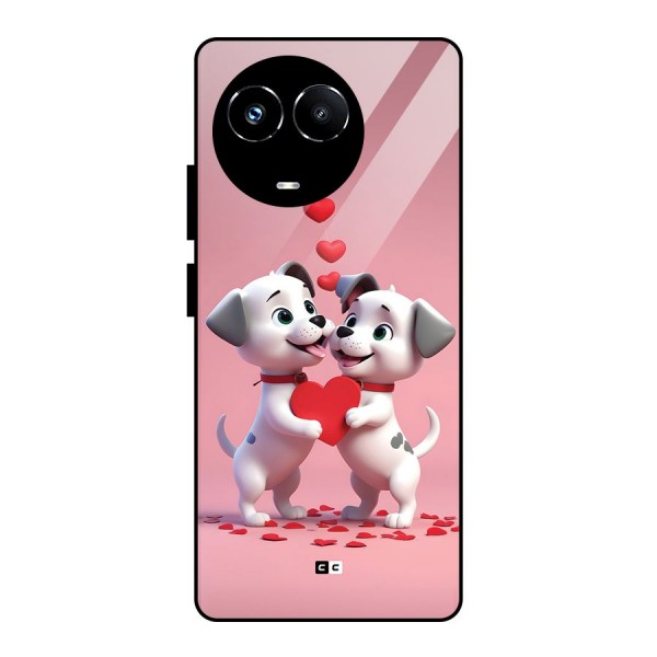 Two Puppies Together Glass Back Case for Realme Narzo 60X